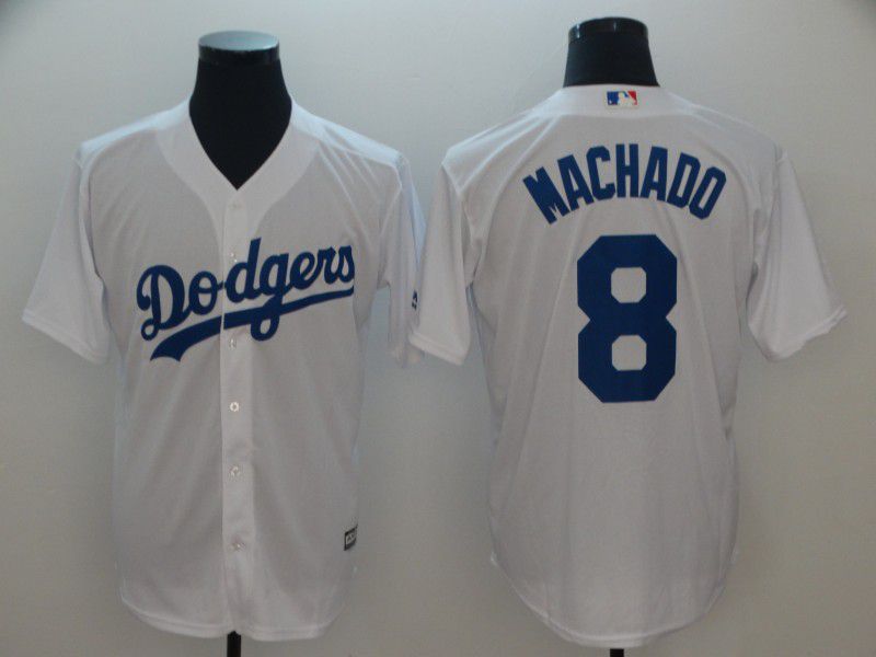 Men Los Angeles Dodgers #8 Machado White Game MLB Jerseys